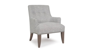 Measures 29"W x 32"D x 36"H and is available in a variety of fabrics, leathers, and leg finishes. Starting at $959 in fabric and $1,159 in leather. Gray Chair