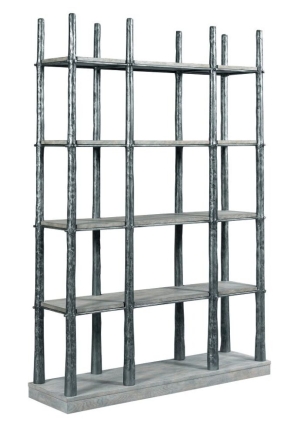 Measures 52"W x 15"D x 76"H. Starting at $1,949. Metal and Wood Bookcase