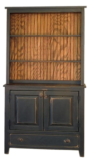 Measures 38"W x 12.75"D x 75"H and is available in a variety of stain and paint finishes. Additional options include metal panel inserts on the doors. Price starting at $1,239. Farmhouse Hutch