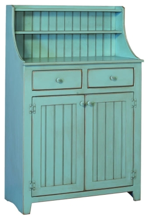 Measures 36.5"W x 16.5"D x 58"H and is available in a variety of stain and paint finishes. Additional options include metal panel inserts on the doors. Price starting at $1,129. Farmhouse Buffet