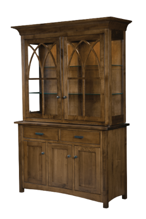 Measures 48"W x 20"D x 81"H and is available in a variety of wood species and stain finishes. Additional sizes available. Price starting at $3,459. Traditional Hutch
