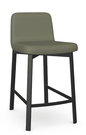 Measures 18.25"W x 24.25"D x 30"H and is available in a variety of metal and fabric options. Available in 24" or 30" height. Stationary only. Price starting at $569. Modern Bar Stool