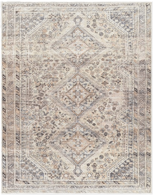 Machine woven polyester. Available in a variety of sizes, including matching runners. Machine washable. Price ranges $139-$679. Patterned Rug