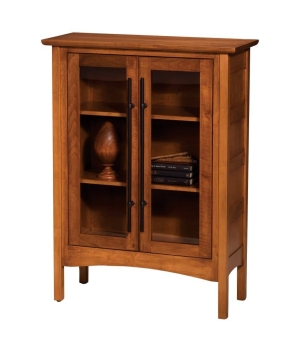 Measures 36"W x 15"D x 48"H. Available in a variety of wood species, stain finishes, and sizes. Starting at $1,839. Small Cabinet